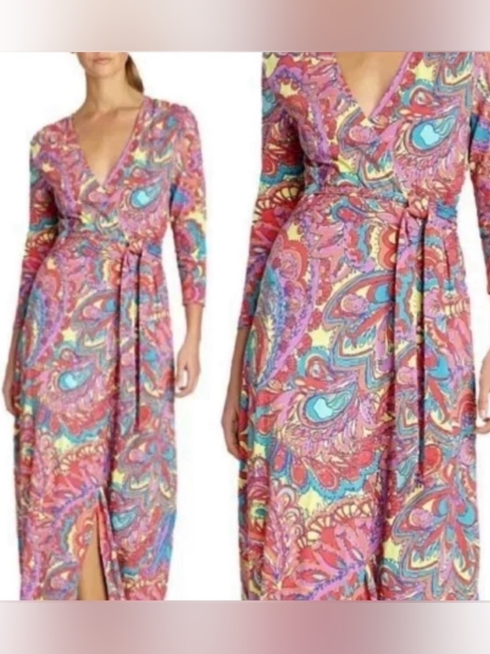 Lily Pulitzer Colorful Wrap Maxi Dress Size S